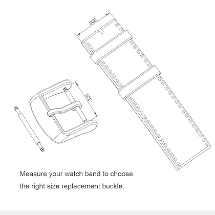 2 Pack Watch Straps Bands Buckle Replacement, Wellfit Watch Band Clasp, Choice of Color and Size, Vacuum PVD Finish