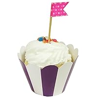Wrapables Standard Size Striped Cupcake Wrappers (Set of 20), Purple Wrapables Standard Size Striped Cupcake Wrappers (Set of 20), Purple