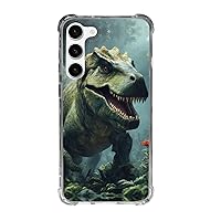 Cell Phone Case for Galaxy s21 s22 s23 Standard Plus + Ultra Models Dinosaur Protective Bumper Fantasy T-rex Dino Smiling T Rex in a Midnight Forest Dinosaurs Design Slim Cover