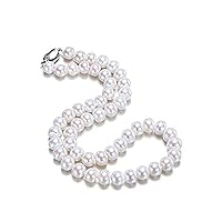 JYX Classic Near-round White Cultured Freshwater Pearl Necklace 16