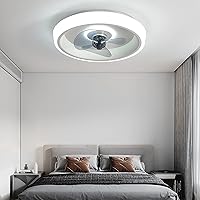 20'' Modern Indoor Flush Mount Ceiling Outdoor Ceiling Fan with Light, Remote & APP Control Kids Ceiling Fan with Lights for Bedroom/ Living Room/ Small Space
