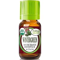 Oils - 0.33 oz Wintergreen Essential Oil Organic, Undiluted, Pure Wintergreen Oil for Hair Diffuser Skin - 10ml