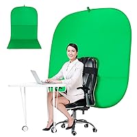 Green Screen Chair, 59in Portable Green Screen, Portable Backaround, 4.65ft Green Backqround Screen Portable, Chroma Key Green for Video, Chair Green Screen Zoom Calls