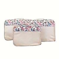 Itzy Ritzy Packing Cubes – Set of 3 Large Packing Cubes or Travel Organizers; Each Cube Features a Mesh Top, Double Zippers and a Fabric Handle; Blush Floral - Large Set (LPC9100)