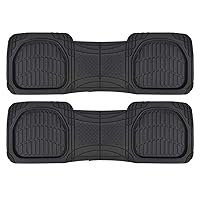 Motor Trend PRO920 Premium FlexTough Deep Dish Complementary Rear Rubber Floor Mats Liners All-Weather Protection Universal Design for Cars Sedan Truck SUV, Black, 2 Piece