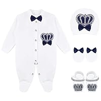 Lilax Baby Boy Jewels Crown Layette 4 Piece Gift Set 0-3 Months