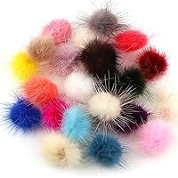 12pcs Faux Fox Fur Pom Poms Fluffy Pom Pom Balls DIY Earrings Decor Clothing Shoes Bags Hats Knitting Accessories ( Color : Mix-6pcs , Size : 25mm )