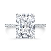 Kiara Gems 3.65 CT Radiant Infinity Accent Engagement Ring Wedding Eternity Band Vintage Solitaire Silver Jewelry Halo-Setting Anniversary Praise Vintage Rings, Gift