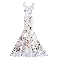 YINGJIABride Mermaid Wedding Dresses Camo and Lace Bridal Reception Prom Dress with Straps