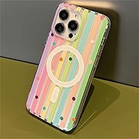 Color Stripes Polka Dot Magnetic Phone Case for iPhone 15 Pro 14 13 Pro Max 14pro Cover with Holder Silicone Cute Cases,VN229,1,for,iPhone15