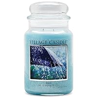 Village Candle Rain Large Glass Apothecary Jar Scented Candle, 21.25 oz, Blue