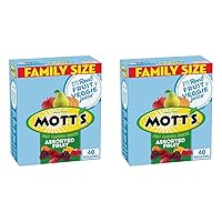 Mott's Fruit Flavored Snacks, Assorted Fruit, Pouches, 0.8 oz, 40 ct (Pack of 2)
