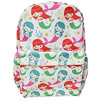 Arkadia Accessories - 16 inch All Over Print Deluxe Backpack With Laptop Compartment (mermaid)