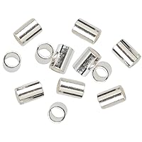 Cousin 2950225 Plated Silver Elegance 45-Piece Silver Plate 2 by 3mm Crimp Bead