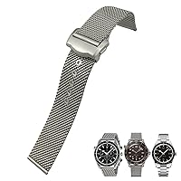 20mm 316L Stainless Steel Watchband Fit for Omega 007 Omega Seamster 300 Seiko Tissot Siver Metal Woven Watch Strap