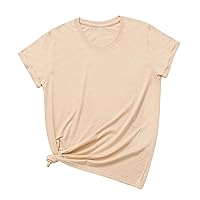Short Sleeve Tshirts Shirts for Women Soft Crewneck Tees Summer Tops 2024 Casual Loose Fit Crewneck Tshirts