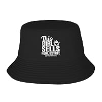 This Girl Sells Real Estate Bucket Hat Fisherman Hats Trendy Sunhat for Men Women Beach Cap