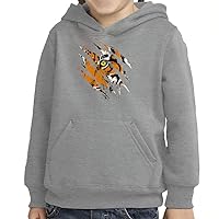 Cool Tiger Toddler Pullover Hoodie - Wild Animal Sponge Fleece Hoodie - Printed Hoodie for Kids