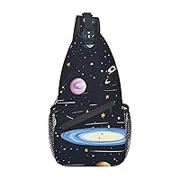The Solar Family Printed Crossbody Sling Backpack,Casual Chest Bag Daypack,Crossbody Shoulder Bag For Travel Sports Hiking