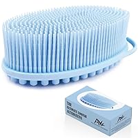 Avilana® Silicone Body Scrubber with Advanced Hygiene Technology, Gentle Exfoliating Body Scrubber That's Easy to Clean, Lathers Well, Longer Lasting, The Ultimate Loofah Replacement(STYLE 1, BLUE)