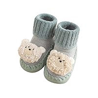 Little Girl Slip on Shoes Autumn and Winter Boys and Girls Children Socks Shoes Non Slip Indoor Floor Baby Sports Shoes Warm and Comfortable Plush Animal Shape Shoes for Boys Size 3