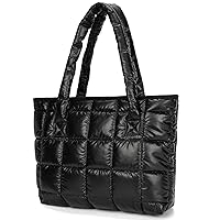Puffer Tote Bag Lightweight Quilted Puffy Tote Bag Soft Down Cotton Padded Shoulder Bag Quilted Bag for Womens Handbag