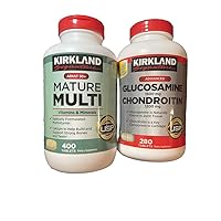 Kirkland Mature Adult (50+) Multi Vitamins and Kirkland Advanced Glucosamine Chondroitin, Pack of 2 Bundled with Lang's Recipe Card, 680 Tablets