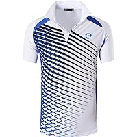 jeansian Men's Short Sleeve Polo T-Shirts Wicking Breathable Running Training Sports Tee Tops LSL195