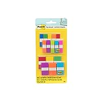 Flags Combo Pack, 4 On-The-Go Dispensers/Pack, 120 .94 in Wide and 200 .47 in Wide Flags, Assorted Colors (683-XL1)
