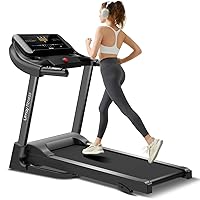 UMAY Fitness Home Auto-Folding Incline Treadmill with Pulse Sensors, 3.0 HP Quiet Brushless, 8.7 MPH, 300 lbs Capacity