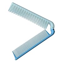 Travel Sky Blue Coarse Teeth Folding Dual Hair Brush Pocket Comb 7. 4 