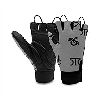 Wheelchair Gloves 2023 Latest, Workout for Men Real Leather Palm Mobility Padded Breathable, Fingerless Bike with Anti-Slip Grip Lightweight Cycling Glove.