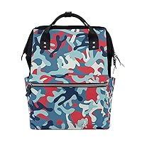 Diaper Bag Backpack Colorful Camouflage Pattern Casual Daypack Multi-Functional Nappy Bags