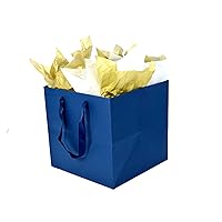 JUNESHE Large Navy Blue Gift Bags with Handles &Tissue Paper, 11.8 inch Square Giant Gift Bag, XL Big Gift Bag Large, Superior Extra Large Gift Bags, Birthday, Wedding Gift Bags Large Size