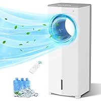 3 In 1 Portable Evaporative Air Cooler, Swamp cooler for Room W/Cold Air, Quiet Bladeless Water Cooling Fan W/Remote Control, 7H Timer