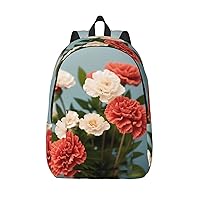 Color Carnations Backpack Lightweight Casual Backpack Multipurpose Canvas Backpack With Laptop Compartmen
