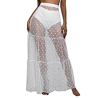 Swim Tops for Women Swimwear Cover Up Skirt Sheer Wrap Knot Waist Cover Up Skirt Without Bikini Beach Wrap