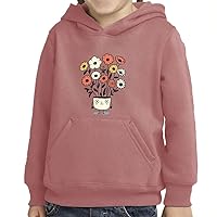 Floral Design Toddler Pullover Hoodie - Kawaii Design Sponge Fleece Hoodie - Cute Hoodie for Kids