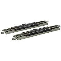 Bachmann Trains - Snap-Fit E-Z TRACK 9” STRAIGHT RERAILER (2/card) - NICKEL SILVER Rail With Gray Roadbed - HO Scale