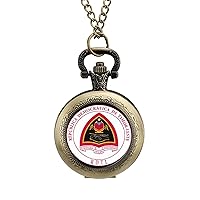 Coat of Arms of East Timor Classic Quartz Pocket Watch with Chain Arabic Numerals Scale Watch