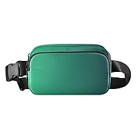 Green Gradient Fanny Pack for Women Men Belt Bag Crossbody Waist Pouch Waterproof Everywhere Purse Fashion Sling Bag for Running Hiking Walking Travel