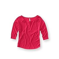 AEROPOSTALE Womens Metallic 3/4 Sleeve Graphic T-Shirt, Pink, Small