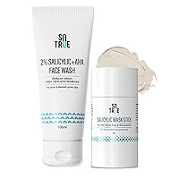 Salicylic Acid Face Mask Stick and Salicylic + AHA Face Wash For Acne and Pimple Clear Skin | Reduces Acne, Excess Oil, Pimples | Deep and Gentle Exfoliation | For All Skin Types