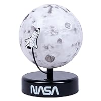 Fizz Creations NASA Inspired Moon Mood Light. Features a Realistic Cratered Effect and a Gentle Orbiting Rocket. Battery Powered. Portable. NASA Inspired Space Merchandise from