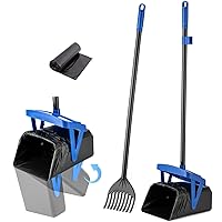Pooper Scooper Swivel Bin & Rake for Large Medium Small Dogs Non-Breakable Dog Poop Scooper with 20 Waste Bags Easy to Clean Pet Waste Use for Yard, Grass, Dirt or Gravel - Pet Supplies