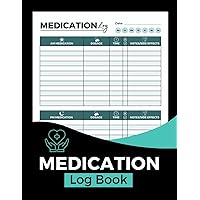 Medication Log Book: Track Personal Medication Administration - Ideal for Recording Daily Medicine, Vitamins, Supplements, Dosages, Timings, and Medical History.
