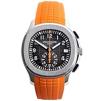 Specht&Sohne Men's Quartz Watches for Men Chronograph Display Waterproof 42mm Steel Sports Watches Luminous Rubber Strap Waterproof Analogue Wrist Watch