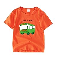 Fall Shirts for Boys 4t Summer Toddler Boys Girls Cartoon Car Design Prints Casual Tops for Kids Boy Top Tee Shirt