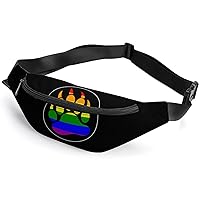 LGBT Gay Pride Rainbow Bear Paw Waist Fanny Packs for Men Women Sports Belt Bag Crossbody Print Design