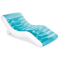 Intex: Splash Lounge - (56874EP) Teal & White Water & Pool Float, Inflatable, Built-in Cupholders, Heavy Duty Handles, Back Rest, Stylish & Comfortable Design